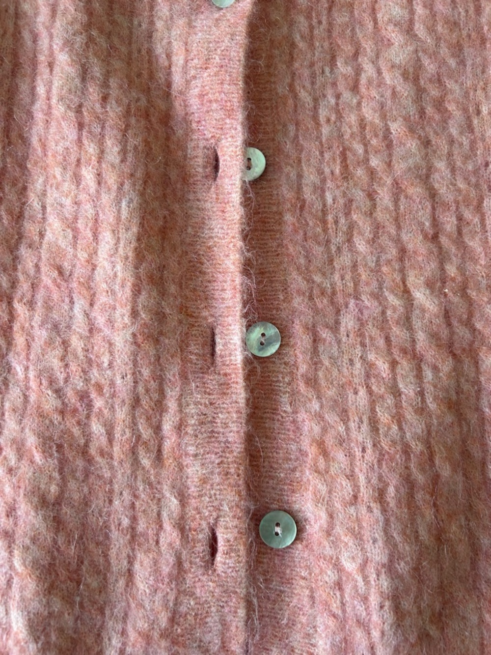 Rouje Peach-Pink Mohair Button Cardigan - Picture 2 of 3
